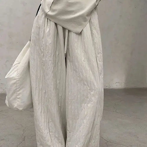 Load image into Gallery viewer, High Elastic Waist Black Striped Casual Long Wide Leg Pants New Trousers Women Fashion Tide Autumn Winter 2025 1DH8380
