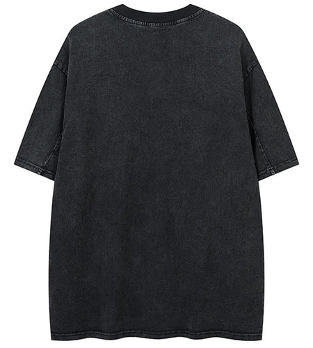 Vintage Oversized Tshirt Y2K Grunge Streetwear Embroidered Patch Punk Gothic Urban T-Shirt Hip Hop Harajuku Casual Baggy Top Tee