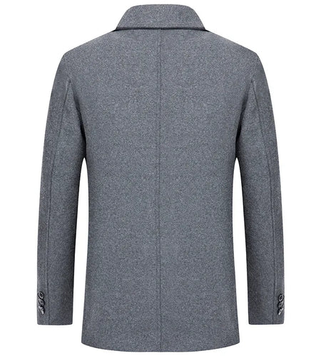 Jackets Business Casual Fleece Liner Woolen Autumn Winter Men Wool Jacket Slim Fit Thick Warm Trench Jackets Mens Brand Outwears