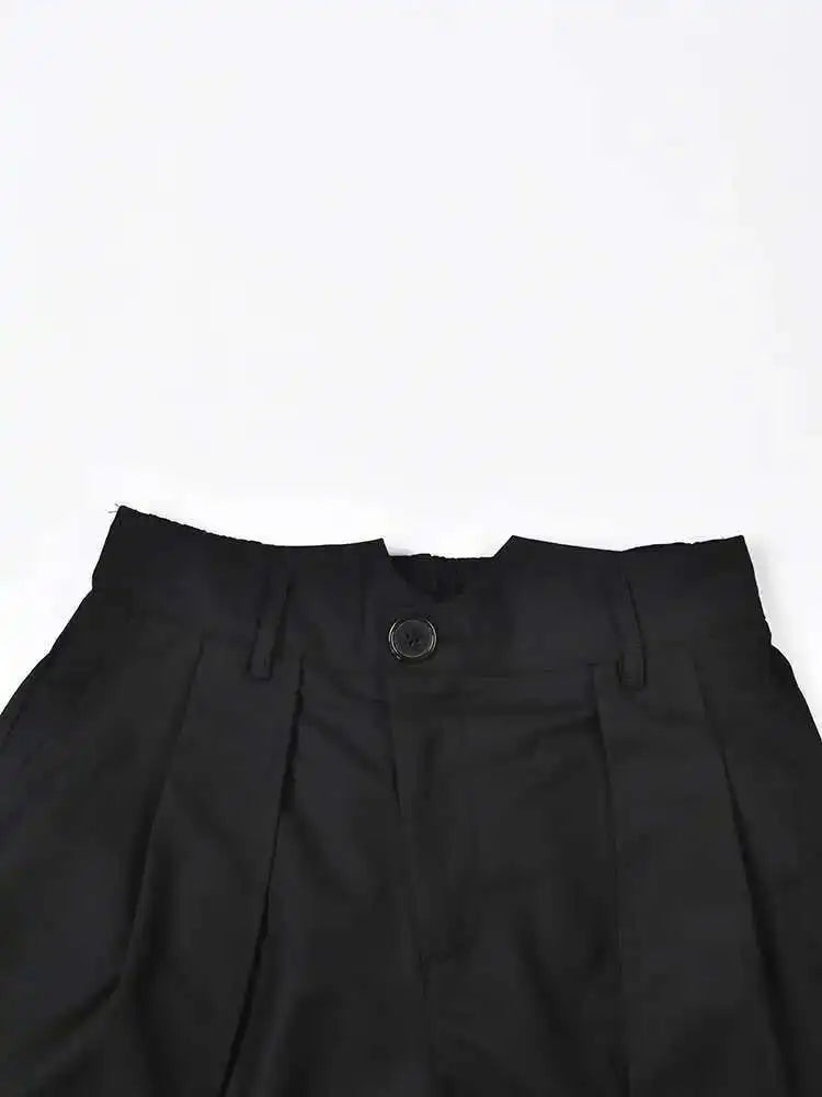 High Waist Black Pleated Double Layers Wide Leg Pants New Loose Fit Trousers Women Fashion Tide Spring Autumn 2025 1DF8559