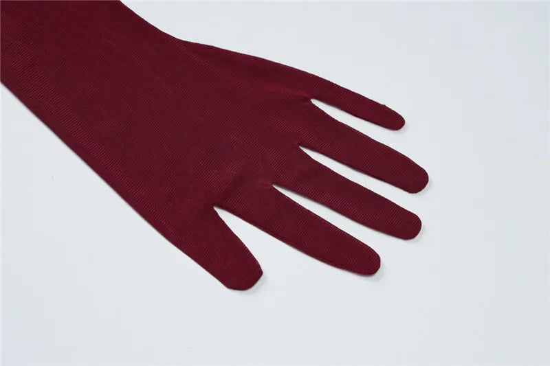 Strapless Backless Sexy Maxi Dress For Women Burgundy Mesh Sleeve Off-shoulder Bodycon Club Party Evening Long Dress