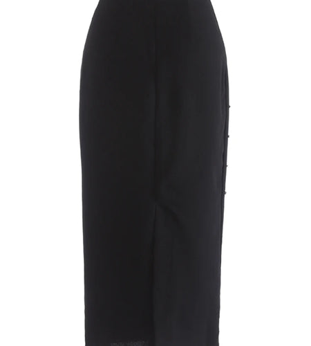 High Waist Black Rhinestones Shining Elegant Long Half-body Skirt Women Fashion Tide New Spring Autumn 2025 1DJ1269