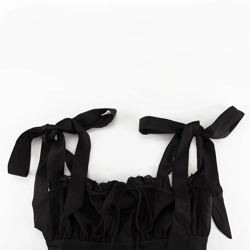 Load image into Gallery viewer, Sleeveless Ruffled Sexy Mini Dress For Women Robe Spaghetti Strap Backless Lace-up Bodycon Dress Elegant Clubwear
