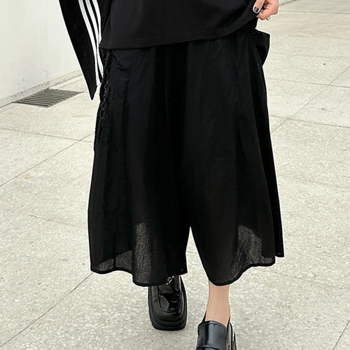 Load image into Gallery viewer, High Elastic Waist Black Pokcet Pleated Casual Wide Leg Pants New Trousers Women Fashion Tide Spring Autumn 2025 1DJ1070
