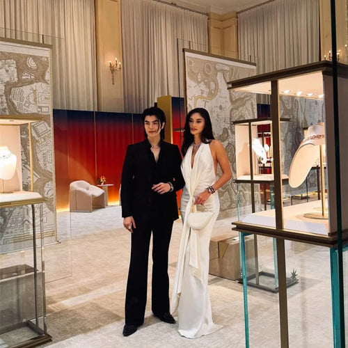 Load image into Gallery viewer, Satin Deep V Neck Backless Sexy Maxi Dress Women Elegant Halter Sleeveless Lace-up High Waist Draped Ruched Long Dress
