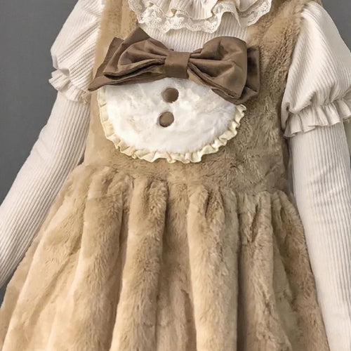 Load image into Gallery viewer, Lolita Lace Puff Sleeve Kawaii Sweet Sweater Women Japanese Knitted Pullover Bow Patchwork Y2k Aesthetic Jumper Harajuku Fashion
