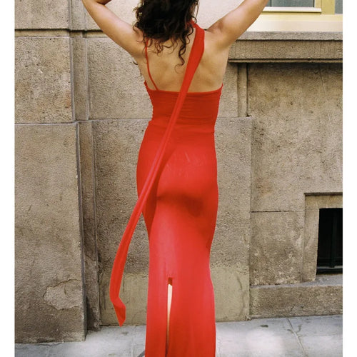 Load image into Gallery viewer, Elegant Single Shoulder Mesh Double Layer Bodycon Party Club Evening Dress Sexy Backless Vestido Autumn/Winter Clothing
