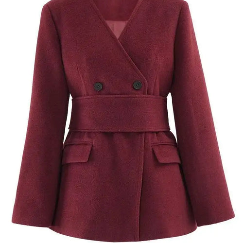 Load image into Gallery viewer, Big Size Red Blazer Wide Leg Pants Two Piece Suit New V-Neck Long Sleeve Women Fashion Tide Spring Autumn 2025 LM0110803
