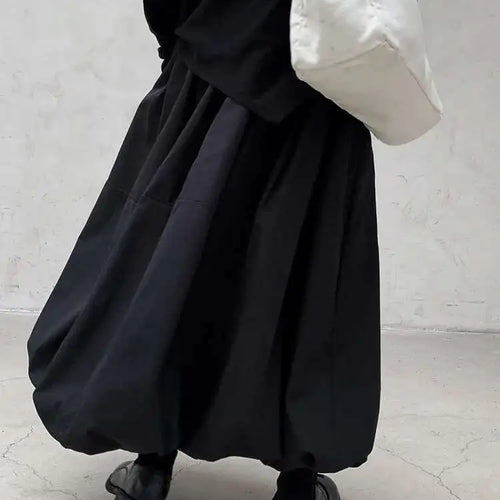 Load image into Gallery viewer, High Elastic Waist Black Cotton-padded Casual A-line Half-body Skirt Women Fashion Tide New Autumn Winter 2025 1DH8381
