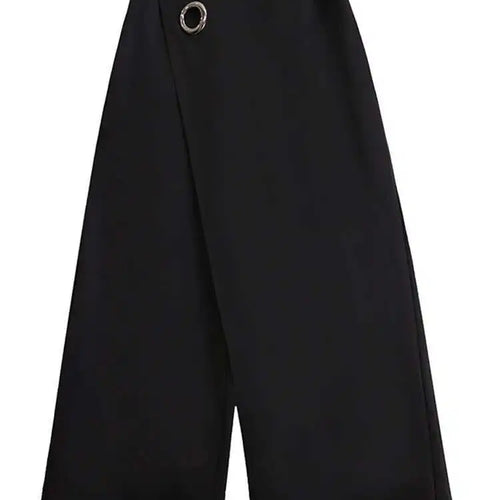 Load image into Gallery viewer, High Elastic Waist Black Metal Circle Irregular Wide Leg Pants New Trousers Women Fashion Tide Spring Autumn 2025 1DJ0262
