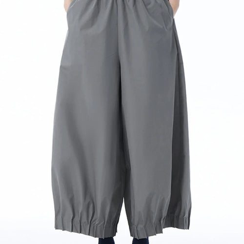 Load image into Gallery viewer, High Elastic Waist Gray Pleated Hem Casual Wide Leg Pants New Trousers Women Fashion Tide Spring Autumn 2025 1DJ1247
