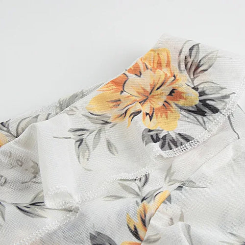 Load image into Gallery viewer, Sexy Long Sleeve Flower Deep V-neck Print Backless Mini Dress For Women Slim Lace-Up Club Party Dress Ladies Outfits
