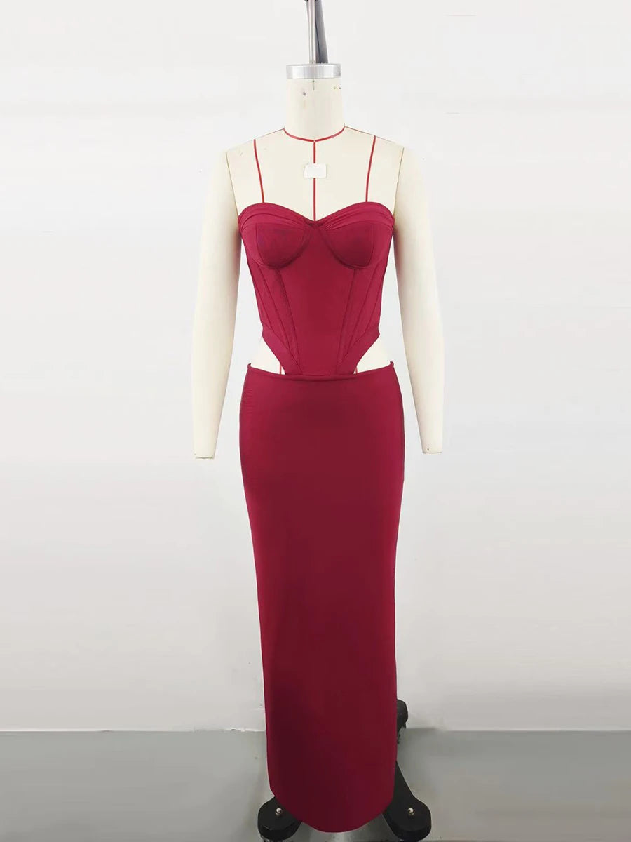 Solid Slimming Hollow Out Sexy Dresses for Women Trapless Sleveless Tunic Temperament Dress Female Fashion Clothing