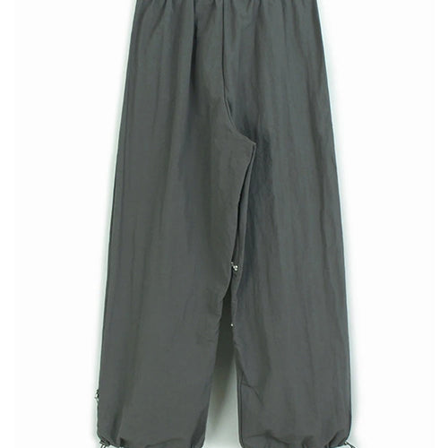 Load image into Gallery viewer, High Elastic Waist Apricot Rhinestones Zipper Wide Leg Pants New Trousers Women Fashion Tide Spring Autumn 2025 1DJ1192
