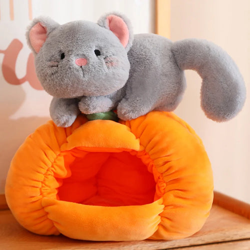 Load image into Gallery viewer, 1Pc 23/30cm Creative Pumpkin Nest Plush Toy Kawaii Cat Dog&#39;s Nests Stuffed Soft Funny Toy for Children Girls Accompany Gift
