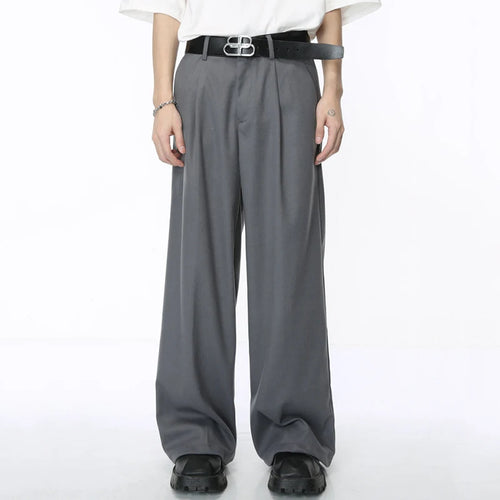 Load image into Gallery viewer, Straight Men&#39;s Suit Pants Korean Fashion Solid Color Pleated Pockets Male Wide Leg Trousers Casual Spring 9C4309
