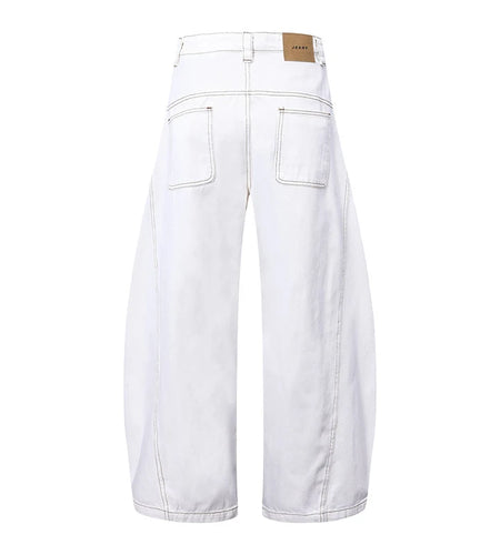 Men's Jeans Loose Wide Leg Curved Knife New American Personalized Line Design Irregular Splicing Trendy Male Bottoms 9W1892