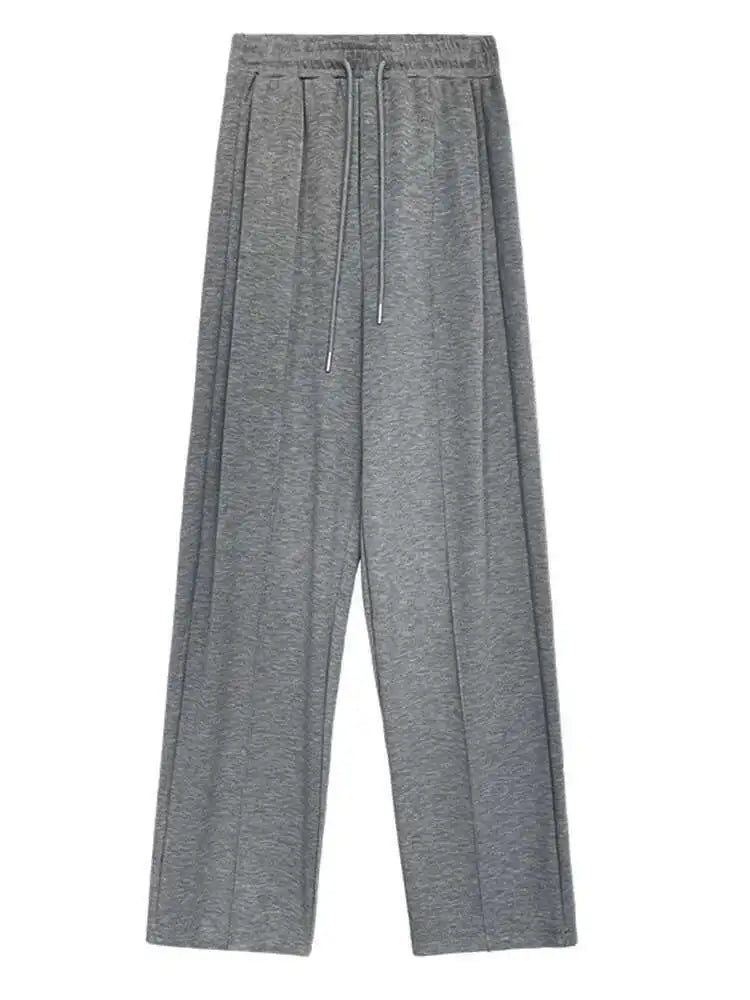 High Elastic Waist Black Brief Drawstring Long Wide Leg Pants New Trousers Women Fashion Tide Spring Autumn 2025 1DH6663