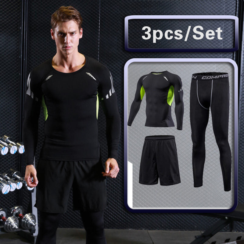 Men's Compression Sportswear Suits Gym Tight Training Clothing Workout Jogging Sports Set Fitness Running Tracksuit Rash Guard