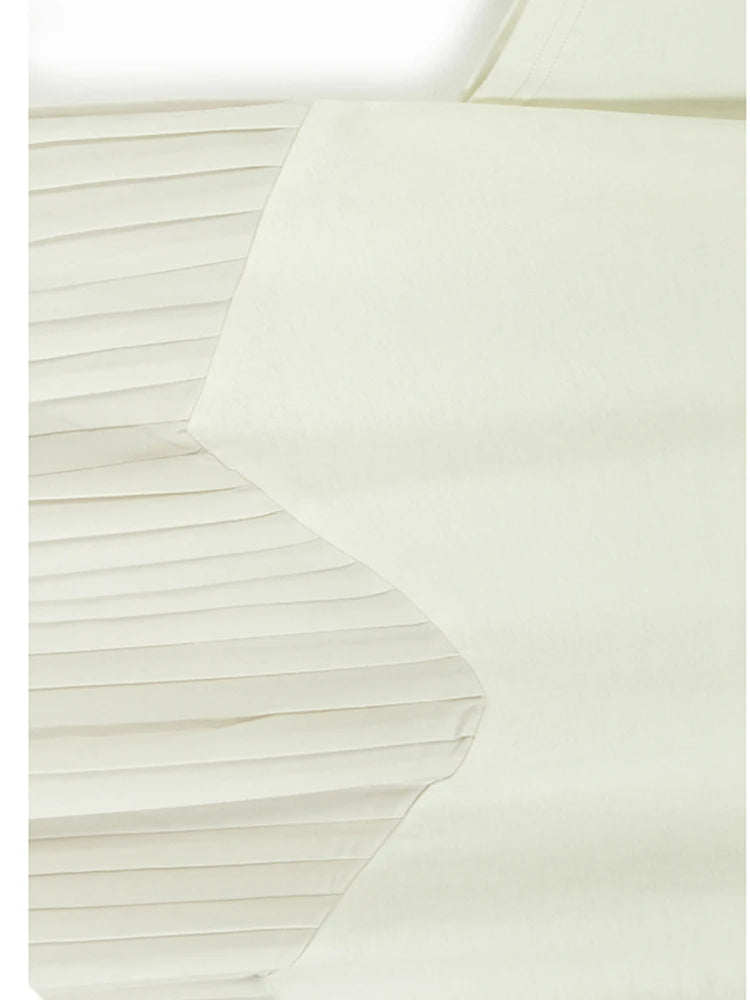 Women Black Pleated Spliced Big Size Midi Dress New Round Neck Short Sleeve Fashion Tide Spring Summer 2025  1DJ0989