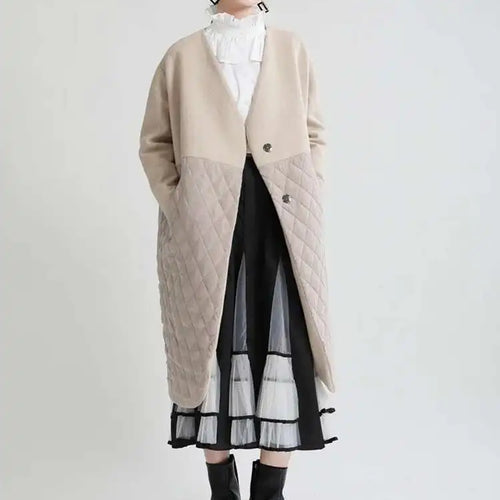 Load image into Gallery viewer, Apricot Warm Big Size Long Cotton-padded Coat Long Sleeve Loose Fit Women Parkas Fashion New Autumn Winter 2025 1DF4808
