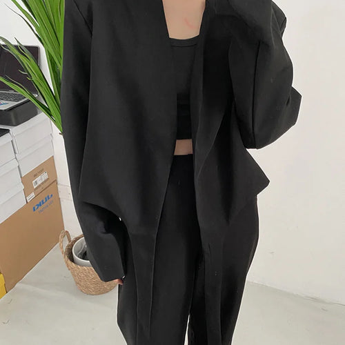 Load image into Gallery viewer, Women Gray Green Ribbon Short Big Size Blazer New Lapel Long Sleeve Loose Jacket Fashion Tide Spring Autumn 2025 1DF0385
