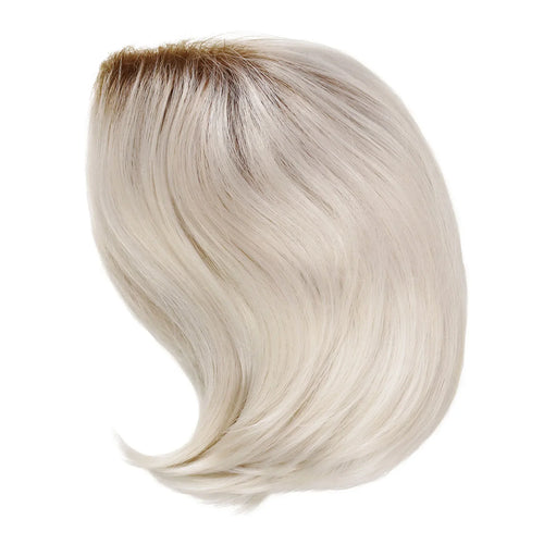 Load image into Gallery viewer, Synthetic Short Bob Wig with Side Bangs Natural Hairstyles Platinum Blonde Wig with Dark Roots Old Lady Wig Mother Gift
