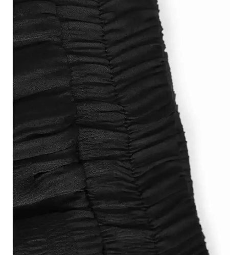 High Elastic Waist Black Pleated Long Wide Leg Casual Pants New Trousers Women Fashion Tide Spring Autumn 2025 1DH7021