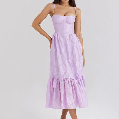 Load image into Gallery viewer, Sexy Spaghetti Strap Patchwork Long Dress Women New Summer Embroidered Skirt Slim Backless Party Club Evening Dress
