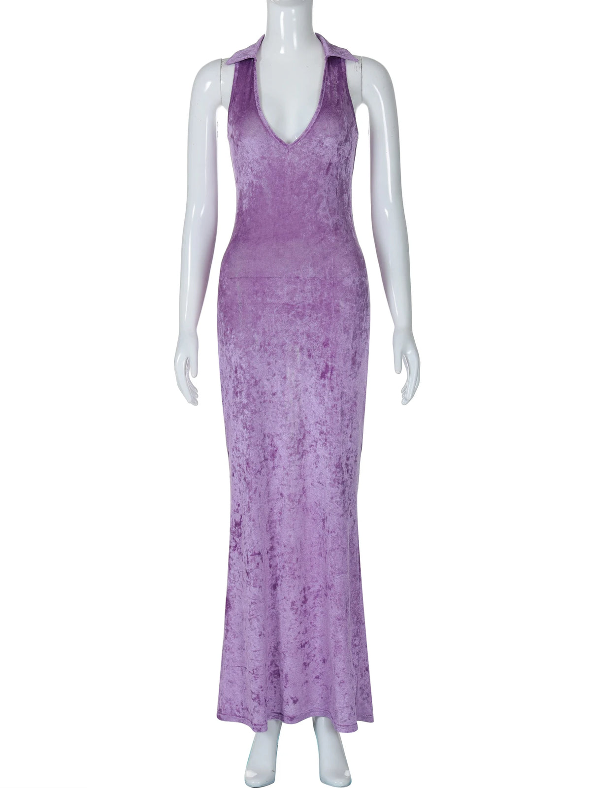 Elegant Solid V Neck Sleeveless See Through Sexy Slim Maxi Dress Autumn Women Y2K Outfits Beach Festival Party