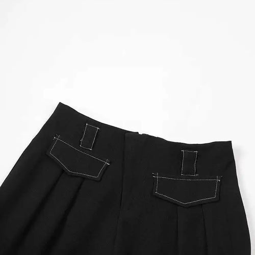 Load image into Gallery viewer, High Waist Black Topstitched Long Wide Leg Pants New Loose Fit Trousers Women Fashion Tide Spring Autumn 2025 1DF7779
