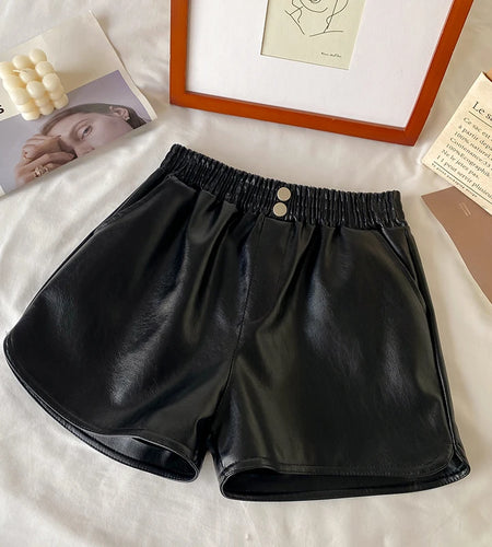 Korean Version New Black Elastic High Waist Short Pant Fashion Brown Khaki Pleated Wide Leg Shorts Autumn Winter Versatile Trend