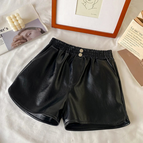 Load image into Gallery viewer, Korean Version New Black Elastic High Waist Short Pant Fashion Brown Khaki Pleated Wide Leg Shorts Autumn Winter Versatile Trend
