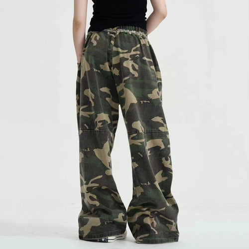 Load image into Gallery viewer, Men&#39;s Cargo Pants New American Style Summer Loose Straight Wide Leg Trendy  Elastic Waist Stylish Male Trousers 9W1782
