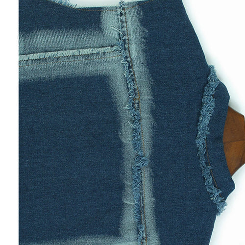 Load image into Gallery viewer, Women Black Denim Burr Mesh Spliced Big Size Vest Dress New Lapel Sleeveless Fashion Tide Spring Autumn 2025   1DJ1352
