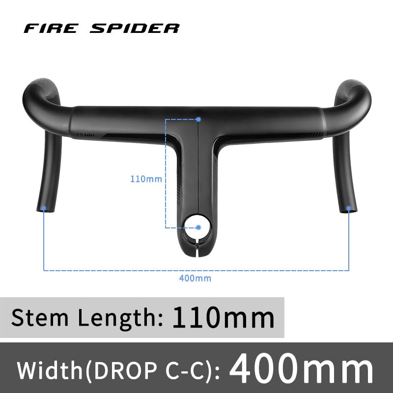 FIRE SIPDER T1000 Carbon Fiber Road Handlebar Ultralight Racing Bike Drop Bent Bar Internal Wiring Road Bike Integrated Handle