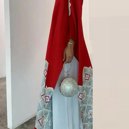 Load image into Gallery viewer, Spring Summer Printed Evening Party Dresses Vintage Elegant Long Sleeves Loose Muslim Robe Dress for Women
