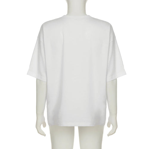 Load image into Gallery viewer, Casual Underwear Pattern Printed Short Sleeve T-shirts Women White Loose Round Neck Top Tees Summer All Match Clothes
