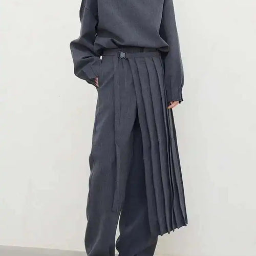 Load image into Gallery viewer, Pleated Sweatshirt Wide Leg Pants Three Piece Suit New Round Neck Long Sleeve Women Fashion Spring Autumn 2025 1DH1410
