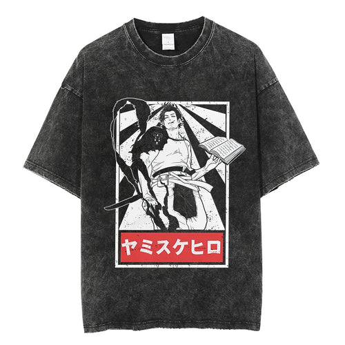 Load image into Gallery viewer, Vintage Washed Tshirts Anime T Shirt Harajuku Oversize Tee Cotton fashion Streetwear unisex top 1
