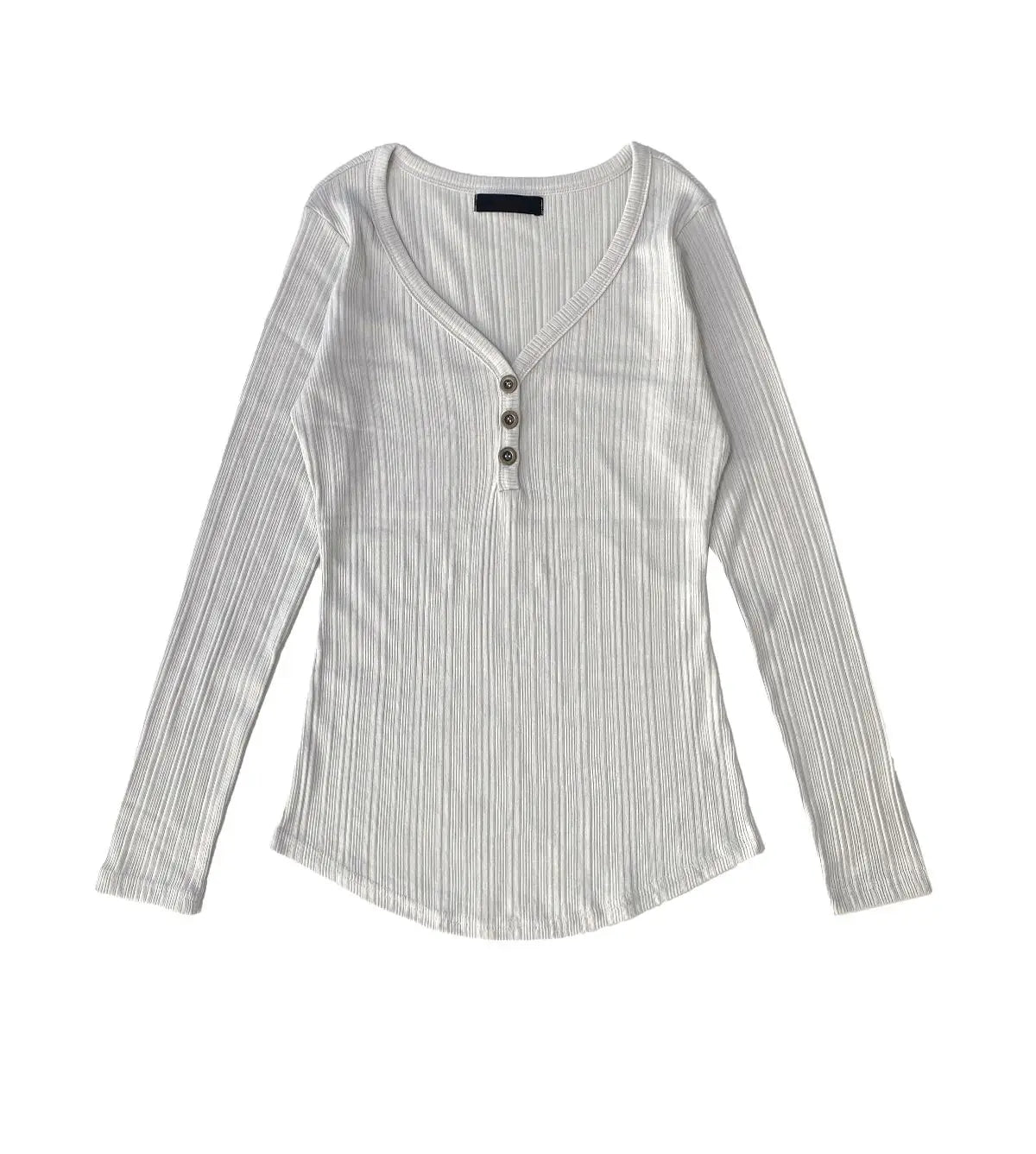 Autumn Y2k Aesthetic Vintage Solid Ribbed Tees Streetwear Half Open Collar Casual Tshirts Women Harajuku Grunge Bottoming Tops