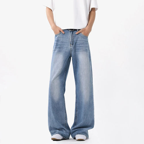 Load image into Gallery viewer, Men&#39;s Jeans Straight Wide Leg Trendy Gradient Color Tide New American Style High Street Male Summer Clothing 2025 9W1853
