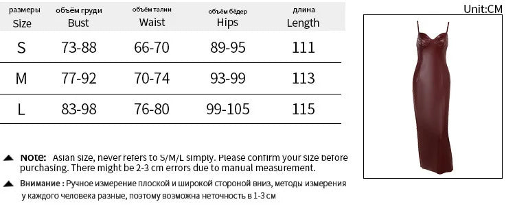 Spaghetti Strap PU Leather Sexy Maxi Dress For Women Fashion Halter Sleeveless Backless Slim Fit Sexy Long Dress New