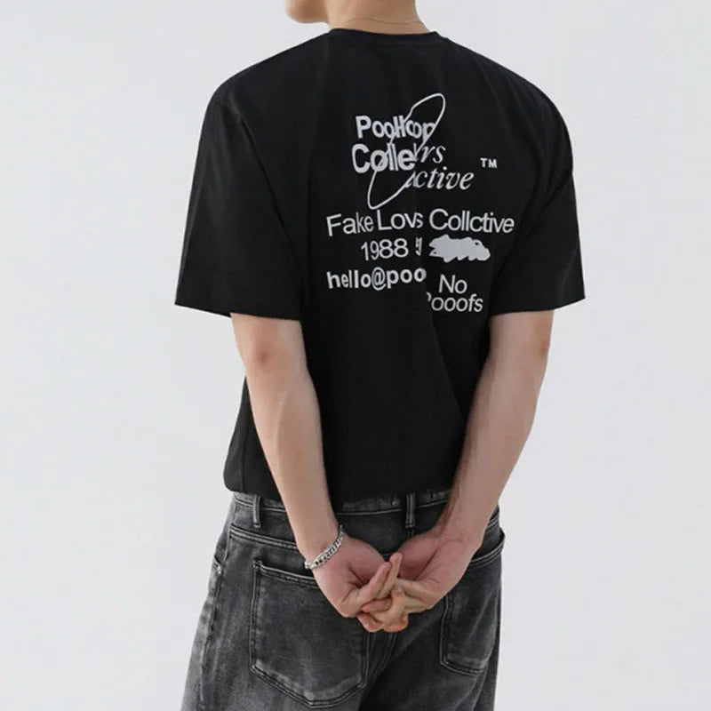 Men's T-shirts Letter Printed Short Sleeved Design New Summer Male Korean Solid Color  Loose Round Neck Pullover Top 9W1608