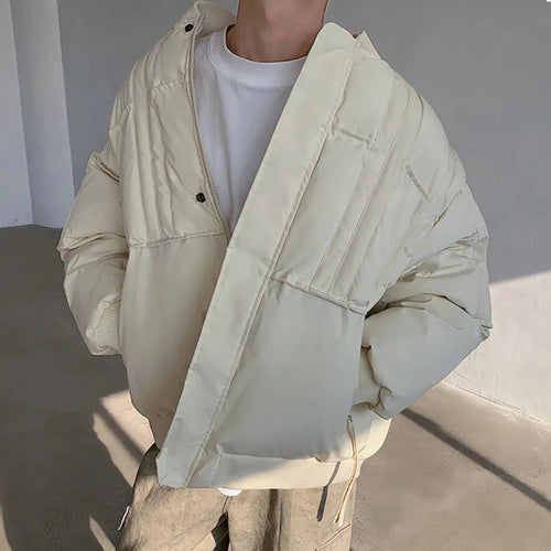 Load image into Gallery viewer, American Round Collar Cotton Jackets Men Thickened Fashion Casual Solid Color Niche Design Button Pocket 2024 Winter 9C8960

