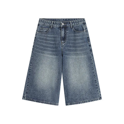 Load image into Gallery viewer, Men&#39;s Denim Shorts New American Hign Street Style Cat Whisker Design Casual Solid Color Washed Male Bottoms 2025 9W1657
