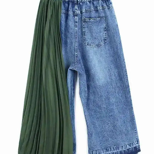Load image into Gallery viewer, High Elastic Waist Denim Pleated Long Wide Leg Pants New Loose Fit Trousers Women Fashion Tide Spring Autumn 2025 1DF7228
