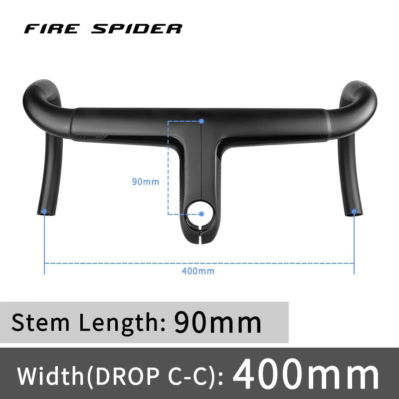 FIRE SIPDER T1000 Carbon Fiber Road Handlebar Ultralight Racing Bike Drop Bent Bar Internal Wiring Road Bike Integrated Handle
