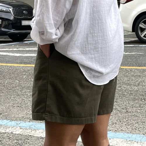 Load image into Gallery viewer, Simple Male Shorts Casual Lace-up Straight Wide Leg Men&#39;s Loose Trousers Solid Color Menwear Fashion Summer 9C6336
