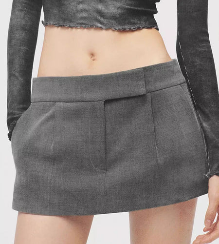 Solid Spliced Button Slimming Mini Skirts For Women High Waist Temperamnet Minimalist Skirt Female Fashion Style